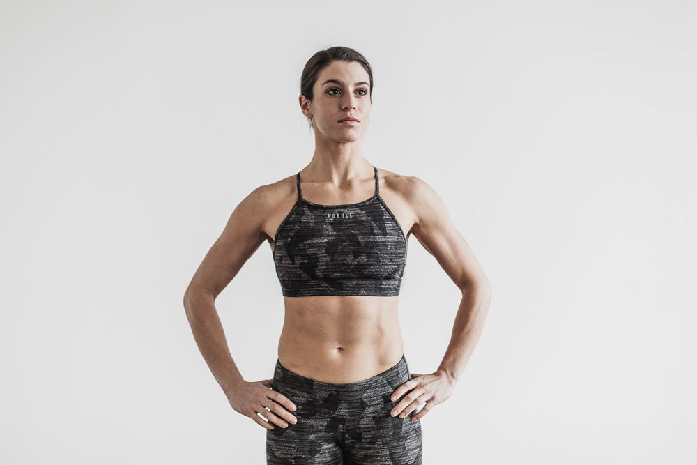 NOBULL Women's High-Neck Sports Bras - Dark Camo - Ireland (3016IEAKU)